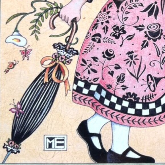 Vtg 1980s MARY ENGELBREIT Acrylic MUSICAL Picture Frame w Happy Birthday Card - Picture 15 of 16